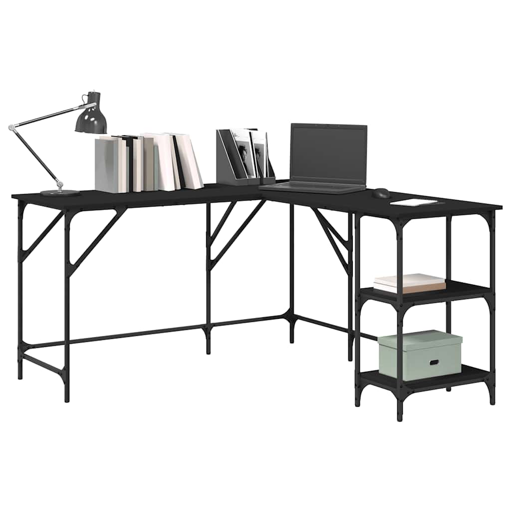 Schreibtisch Schwarz 139x139x75 cm Holzwerkstoff