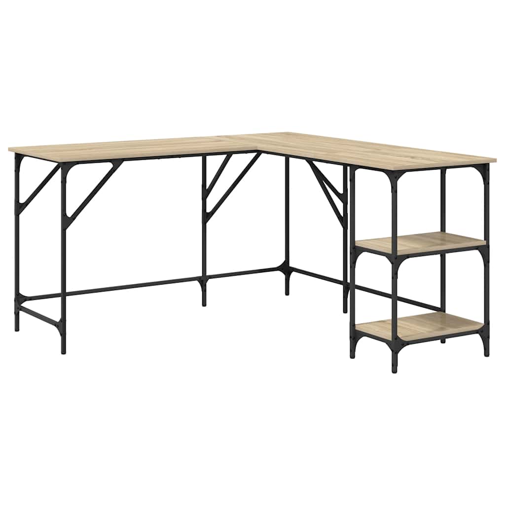 Bureau chêne Sonoma 139x139x75 cm panneau de particules