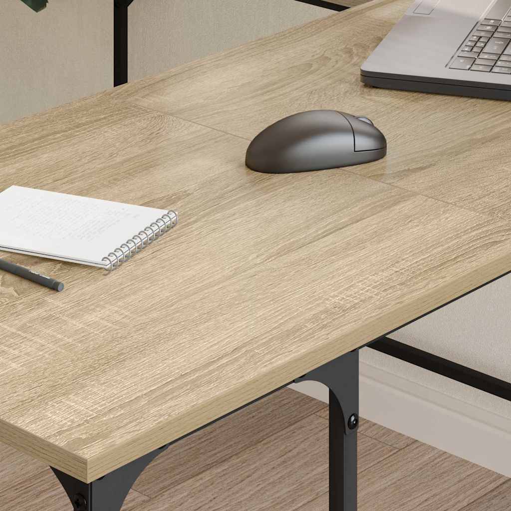 Bureau chêne Sonoma 139x139x75 cm panneau de particules