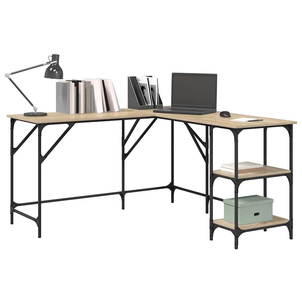 Bureau chêne Sonoma 139x139x75 cm panneau de particules