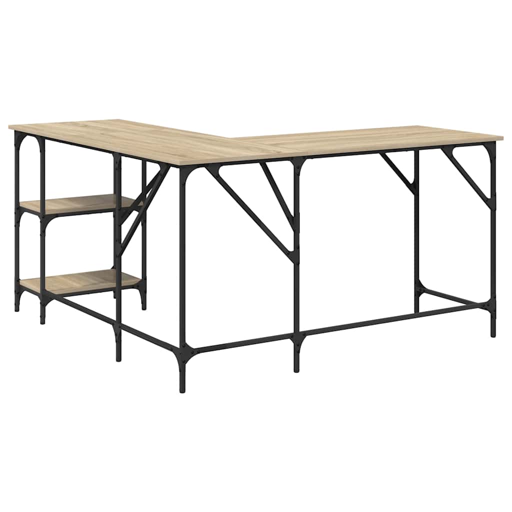Bureau chêne Sonoma 139x139x75 cm panneau de particules