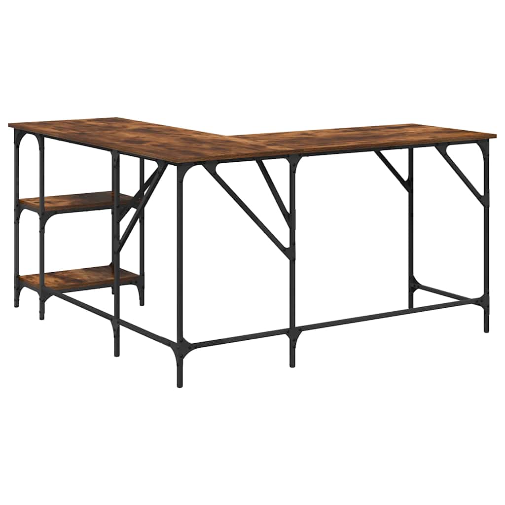 Schreibtisch Räuchereiche 139x139x75 cm Holzwerkstoff