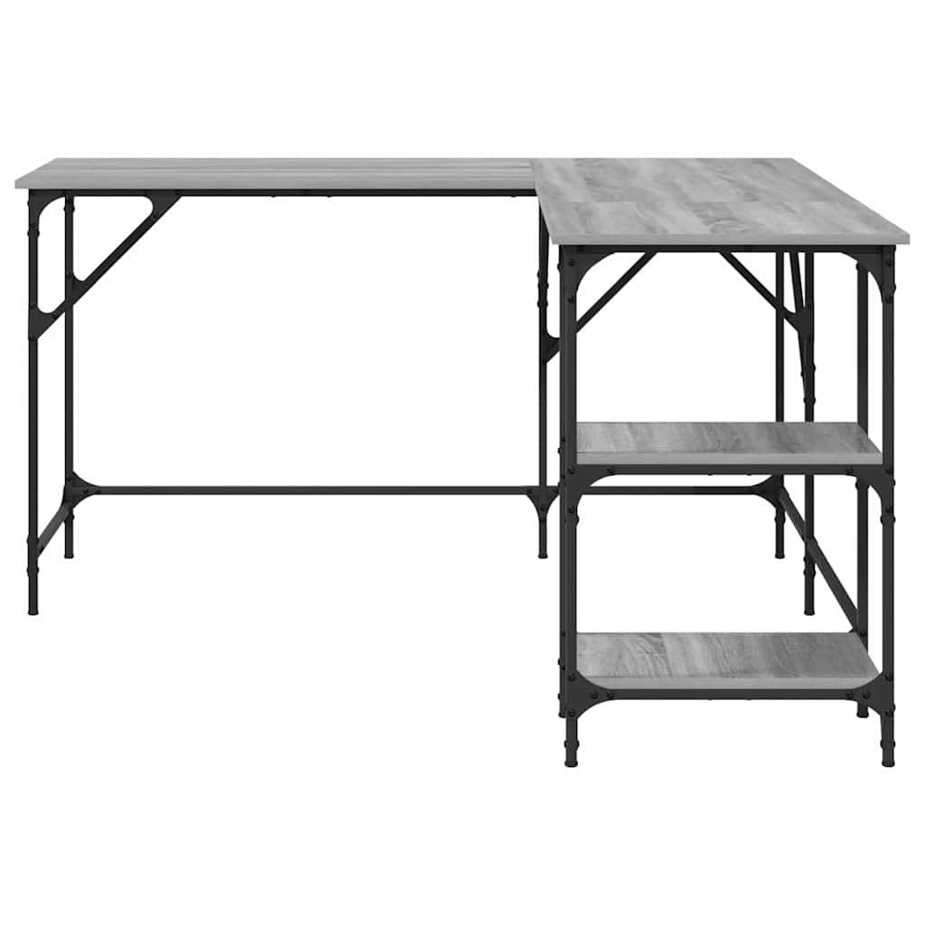 Desk Grey Sonoma 139x139x75 cm Engineered Wood