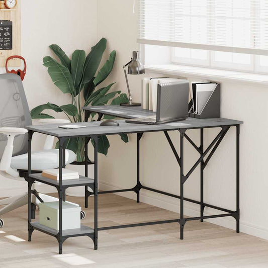 Bureau gris Sonoma 139x139x75 cm en bois d'ingénierie