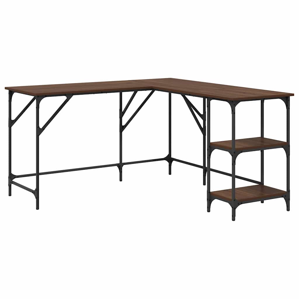 Schreibtisch Braun Eichen-Optik 139x139x75 cm Holzwerkstoff