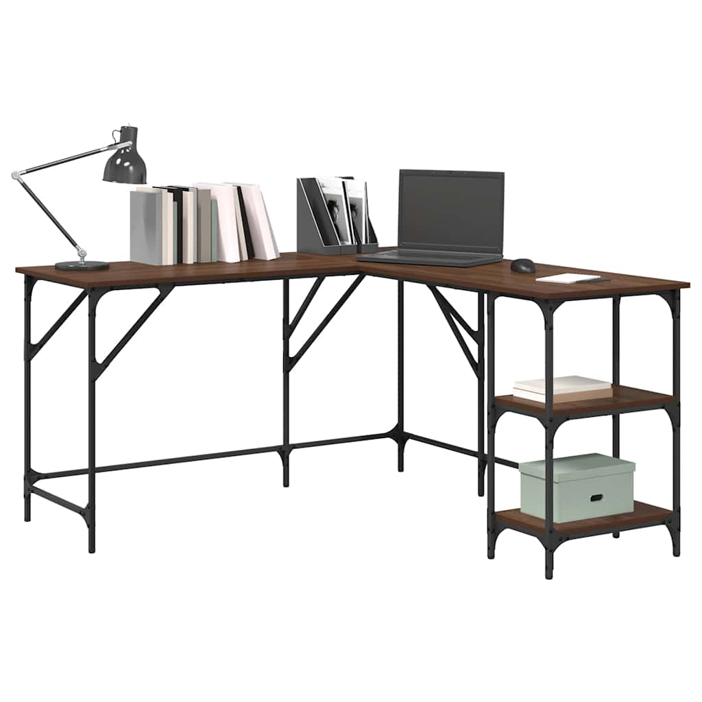 Schreibtisch Braun Eichen-Optik 139x139x75 cm Holzwerkstoff