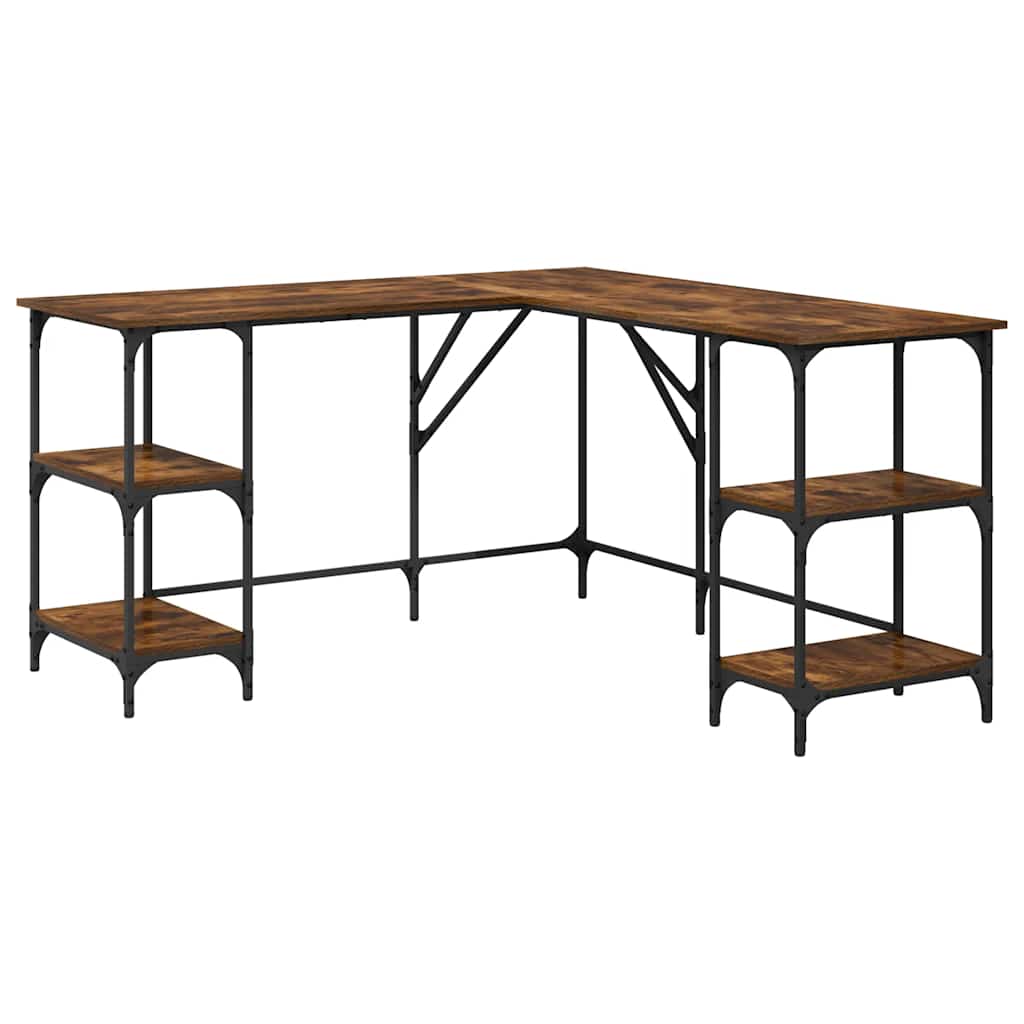 Schreibtisch Räuchereiche 139x139x75 cm Holzwerkstoff