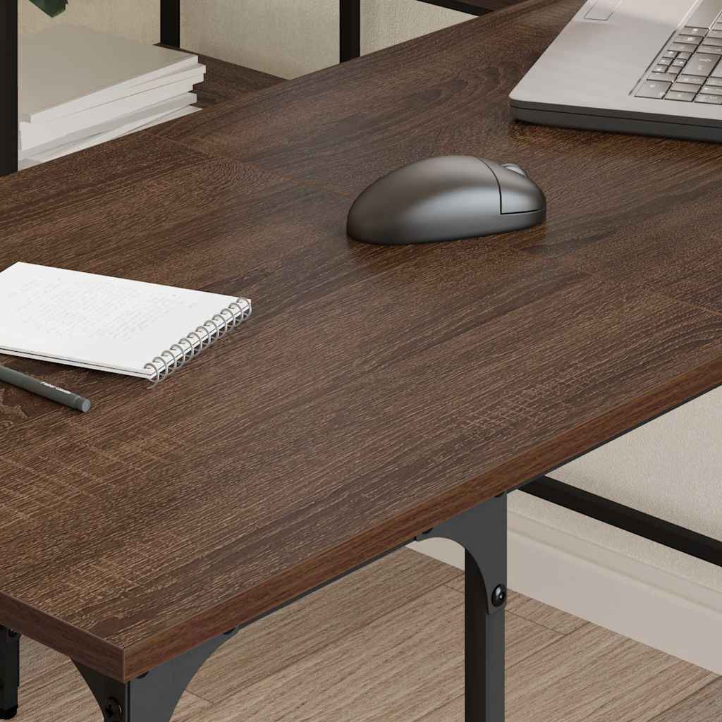 Desk Brown Oak-Effect 139x139x75 cm Wood-based material