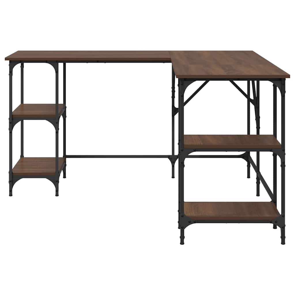 Desk Brown Oak-Effect 139x139x75 cm Wood-based material