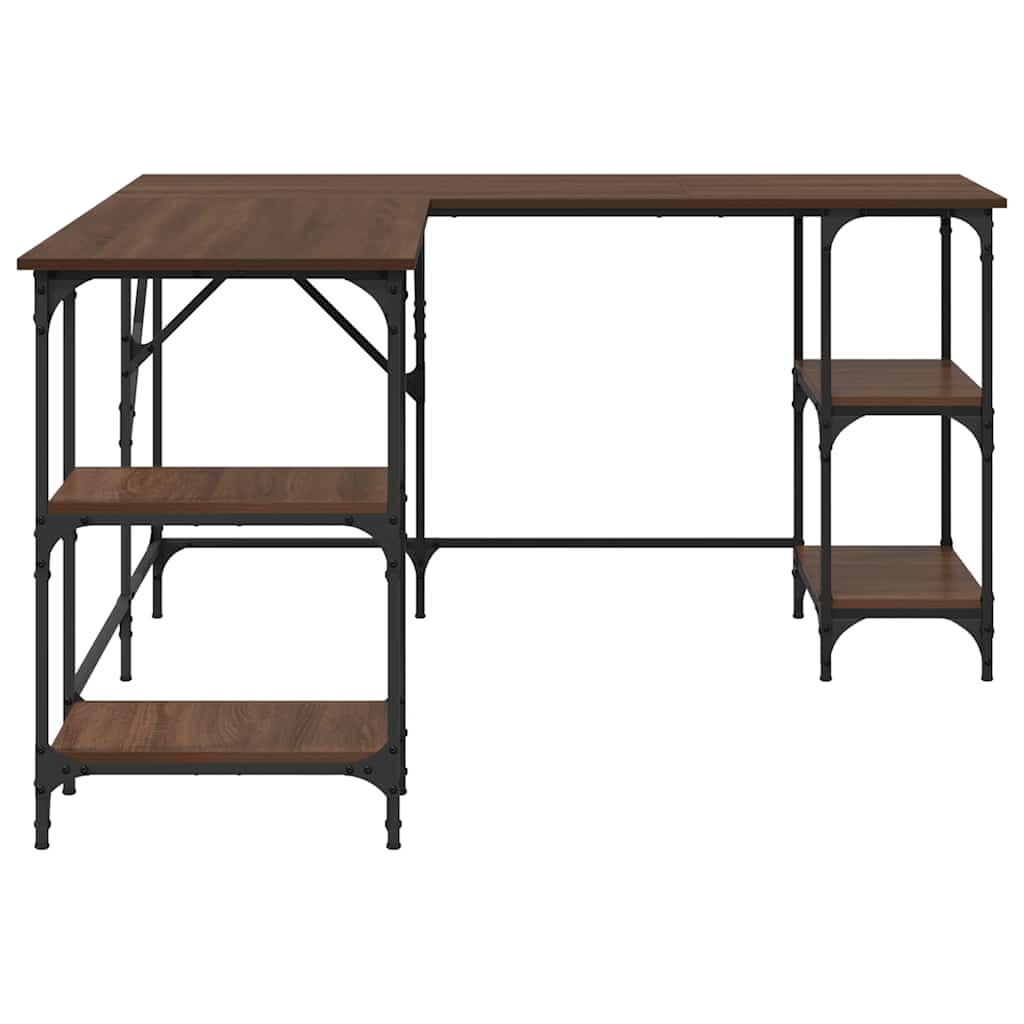 Desk Brown Oak-Effect 139x139x75 cm Wood-based material