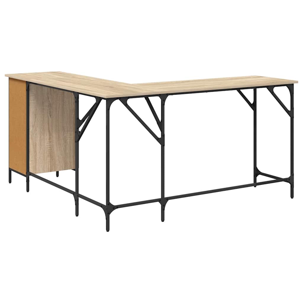 Desk Sonoma Oak 141x141x75 cm Engineered Wood