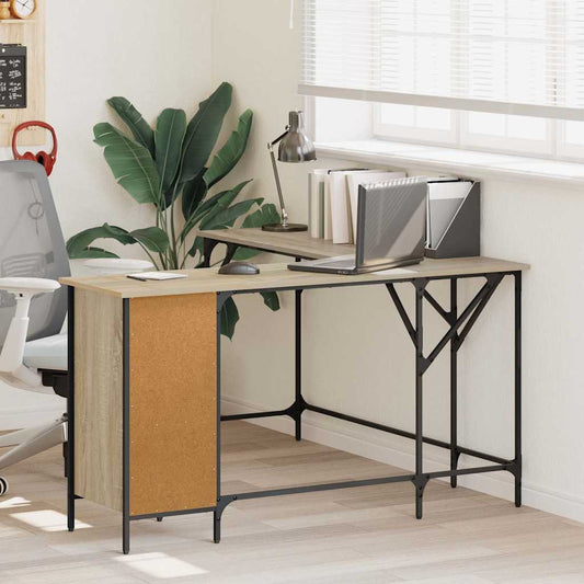 Bureau chêne Sonoma 141x141x75 cm panneau de particules