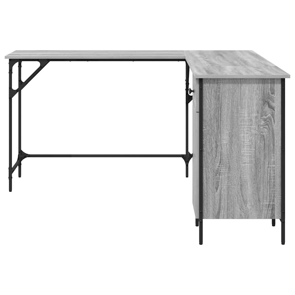 Desk Grey Sonoma 141x141x75 cm Engineered Wood