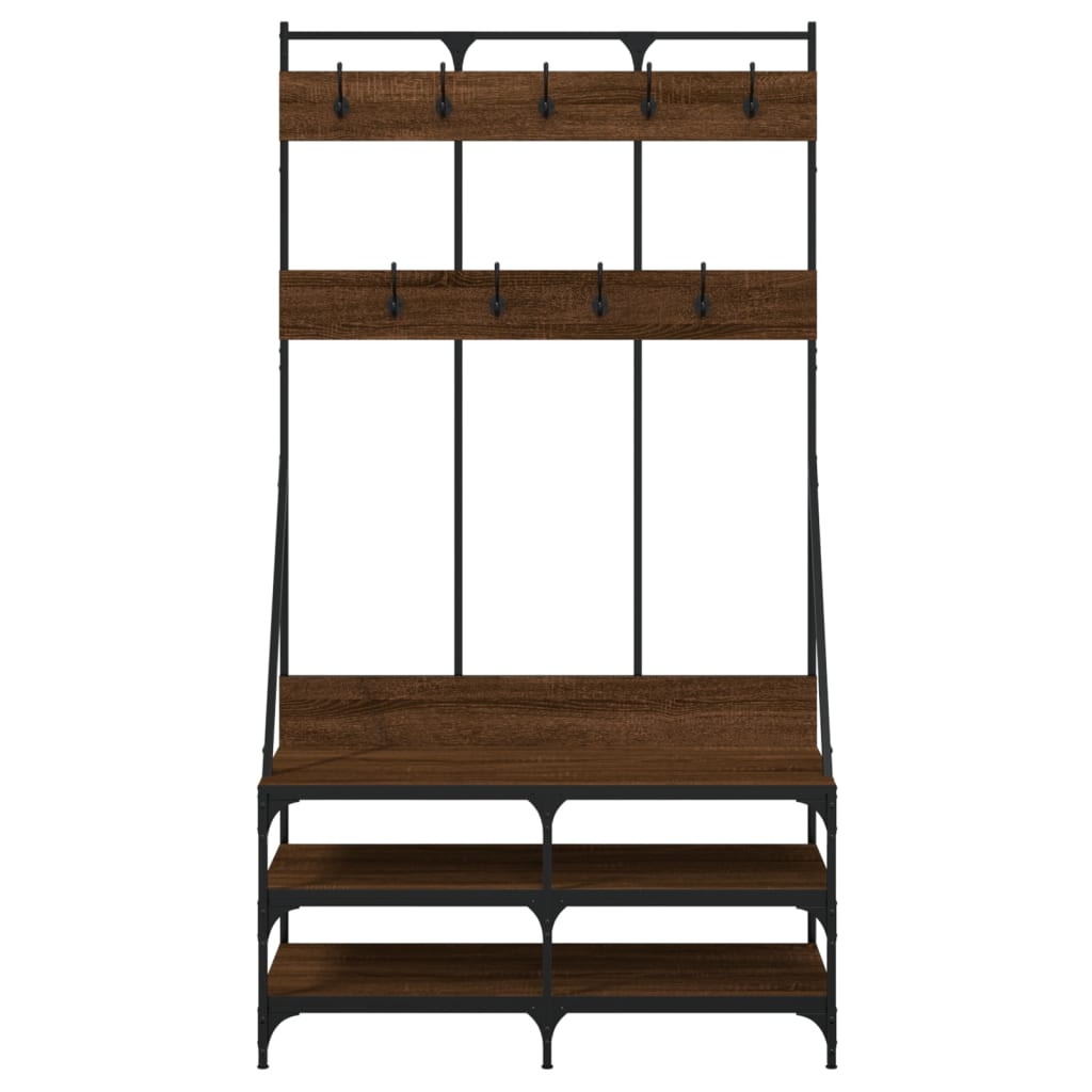 Garment Rack with Shoe Rack Brown Oak-Effect 100x40x184 cm