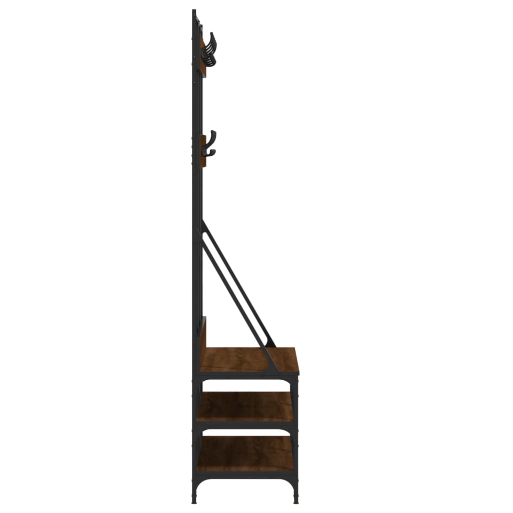Garment Rack with Shoe Rack Brown Oak-Effect 100x40x184 cm