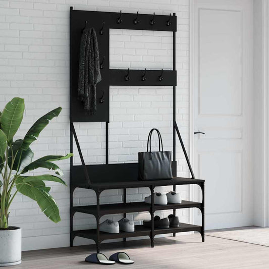 Garment Rack with Shoe Rack Black 100x40x184 cm