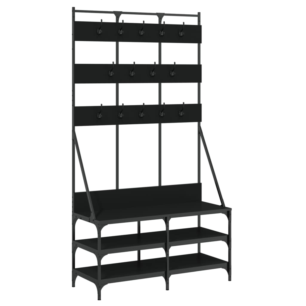 Garment Rack with Shoe Rack Black 100x40x184 cm