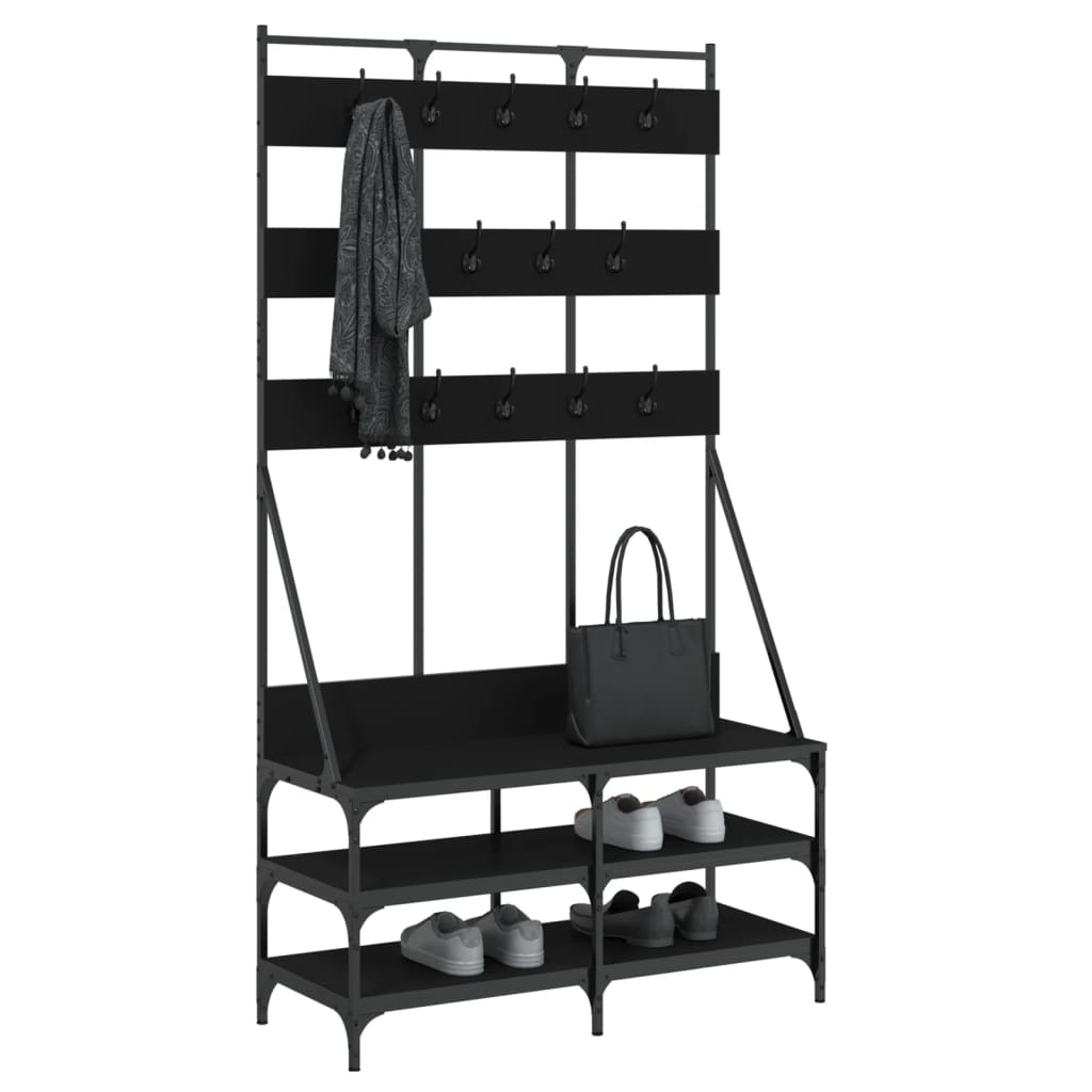 Garment Rack with Shoe Rack Black 100x40x184 cm