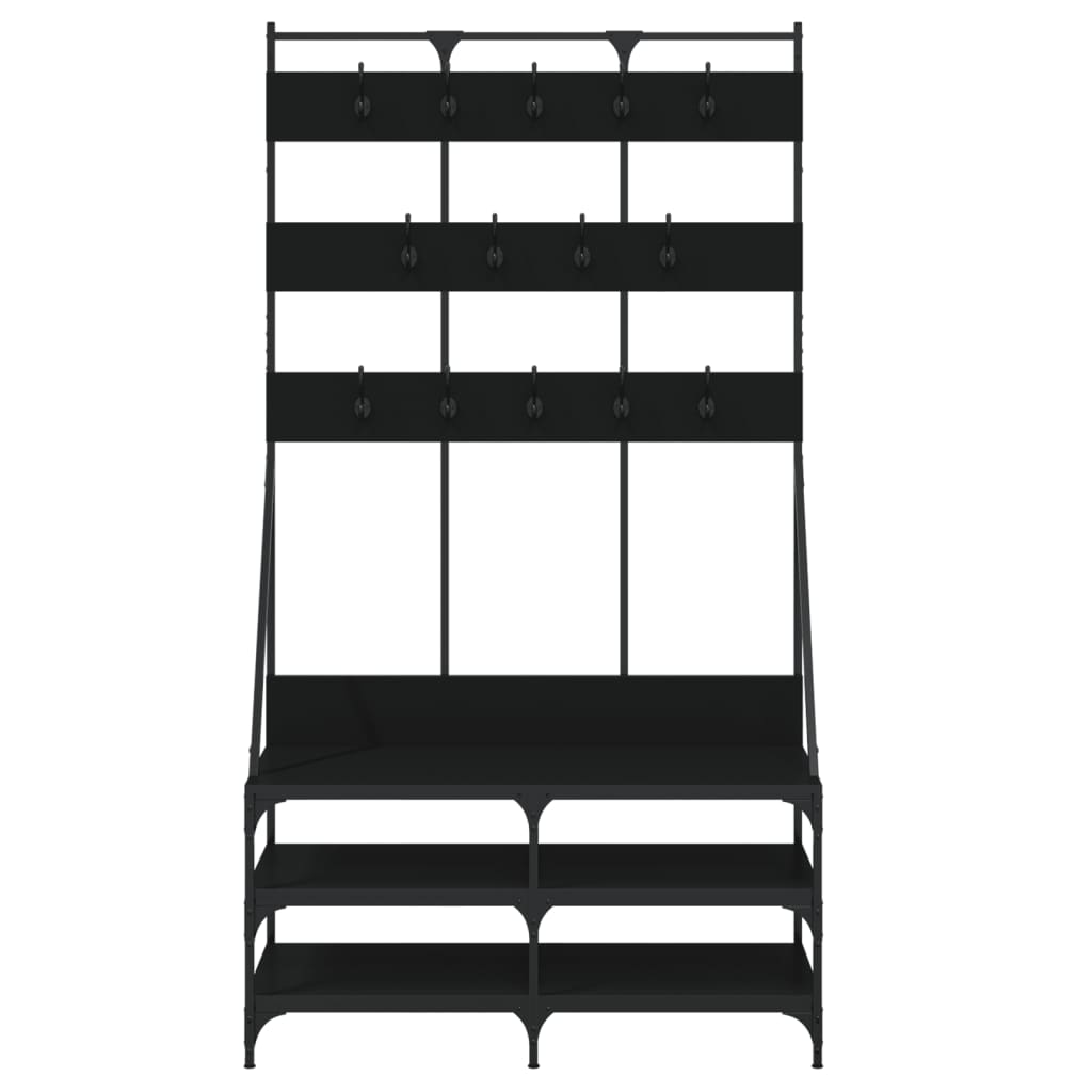 Garment Rack with Shoe Rack Black 100x40x184 cm