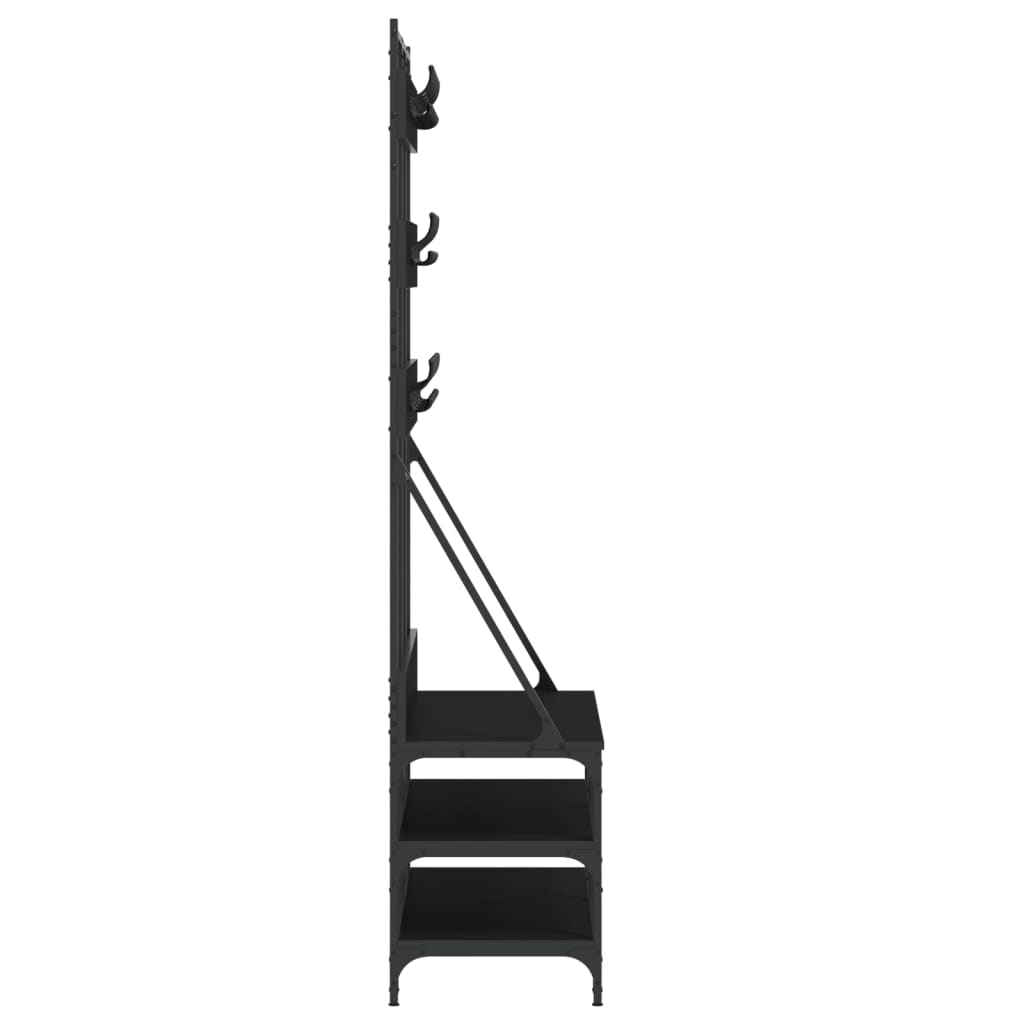 Garment Rack with Shoe Rack Black 100x40x184 cm