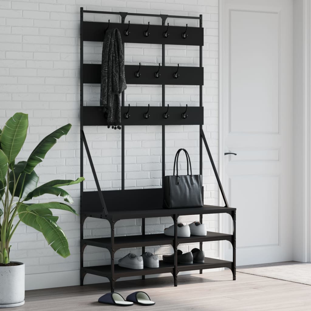 Garment Rack with Shoe Rack Black 100x40x184 cm
