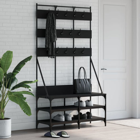 Garment Rack with Shoe Rack Black 100x40x184 cm