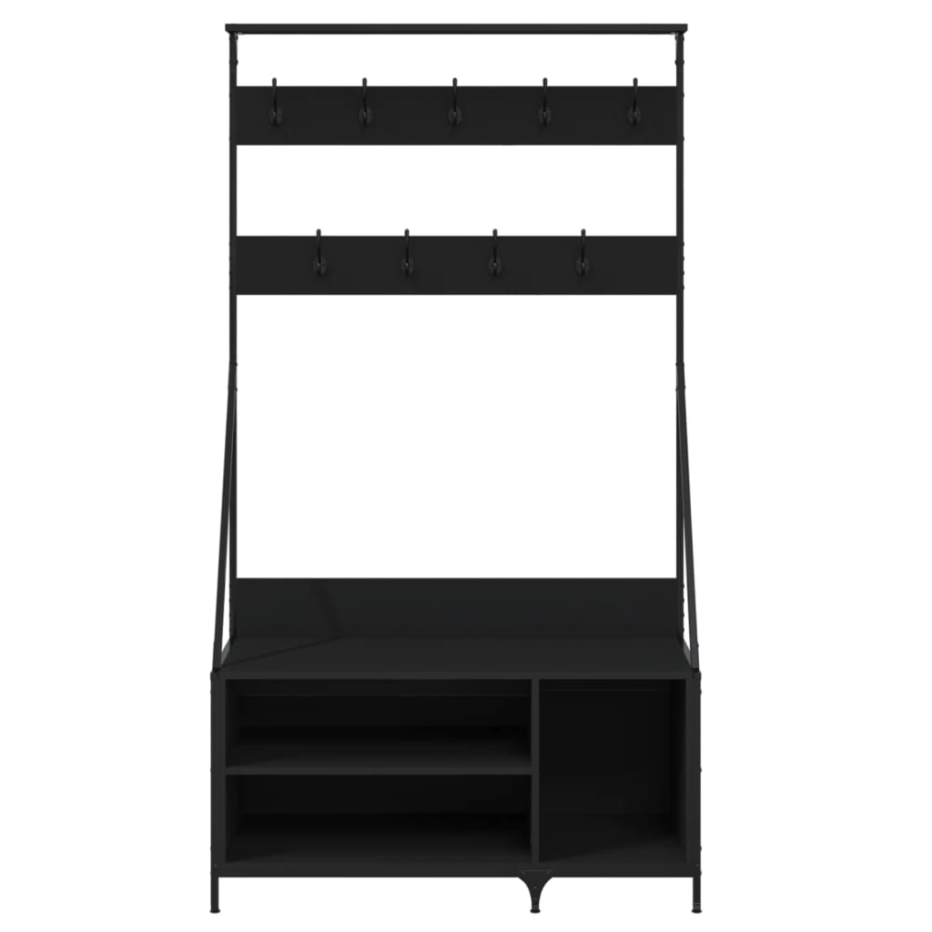 Portant à vêtements avec étagère à chaussures Noir 100x41x184 cm