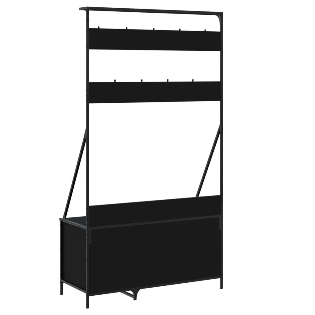 Portant à vêtements avec étagère à chaussures Noir 100x41x184 cm