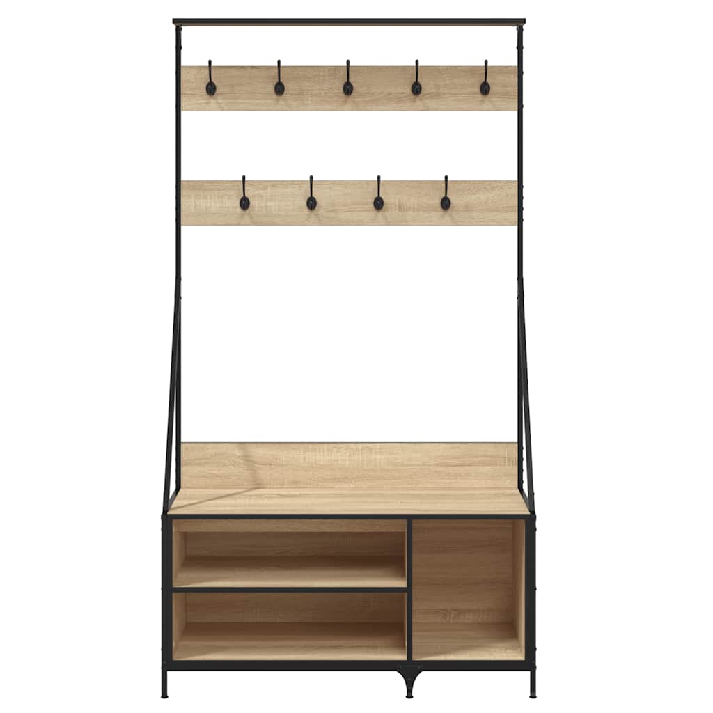 Clothes rack with shoe rack Sonoma Oak 100x41x184 cm