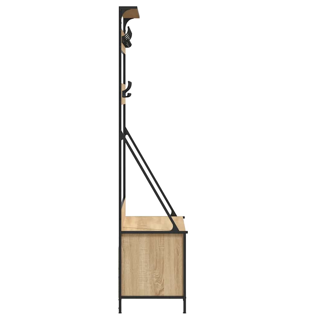 Clothes rack with shoe rack Sonoma Oak 100x41x184 cm