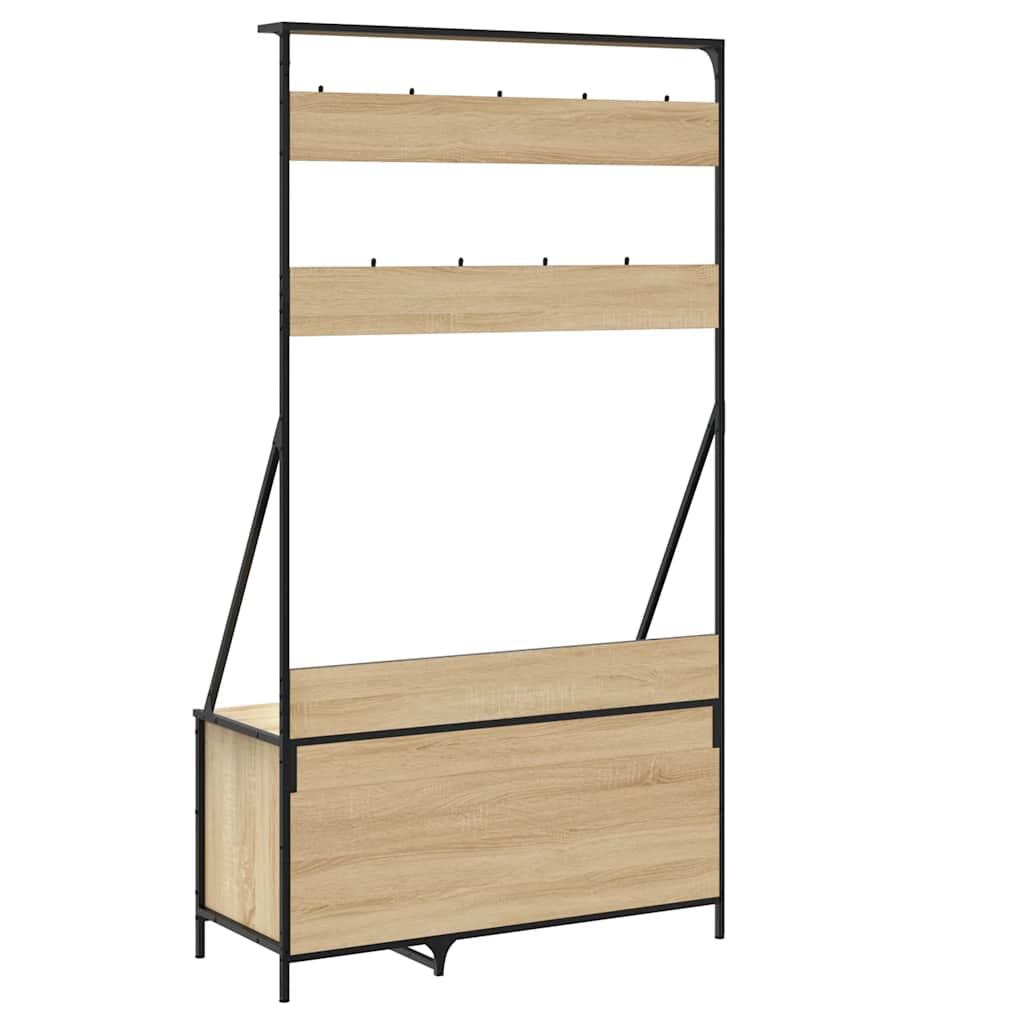 Clothes rack with shoe rack Sonoma Oak 100x41x184 cm