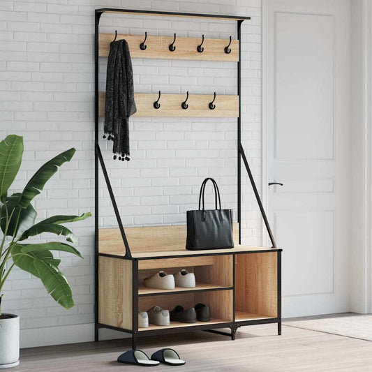 Clothes rack with shoe rack Sonoma Oak 100x41x184 cm