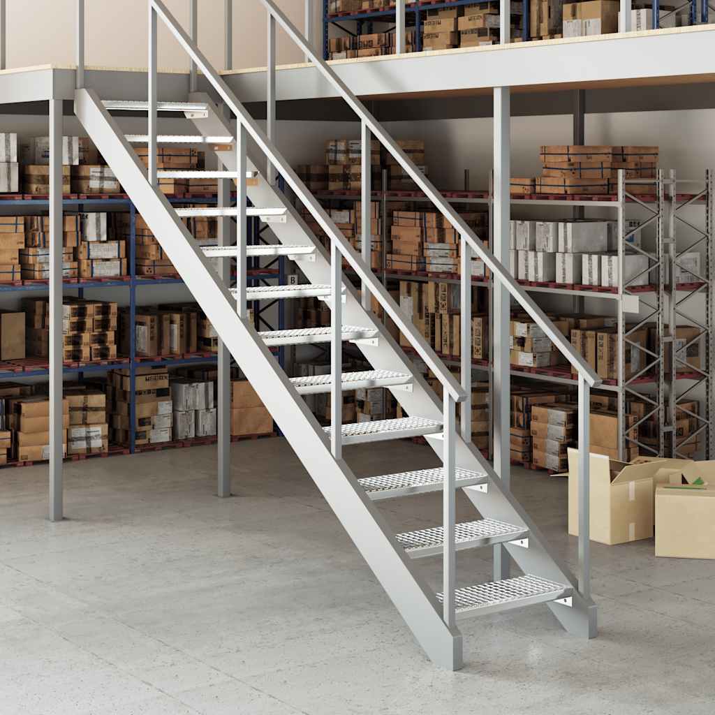 Grating stair tread 60x24x7 cm Galvanized steel
