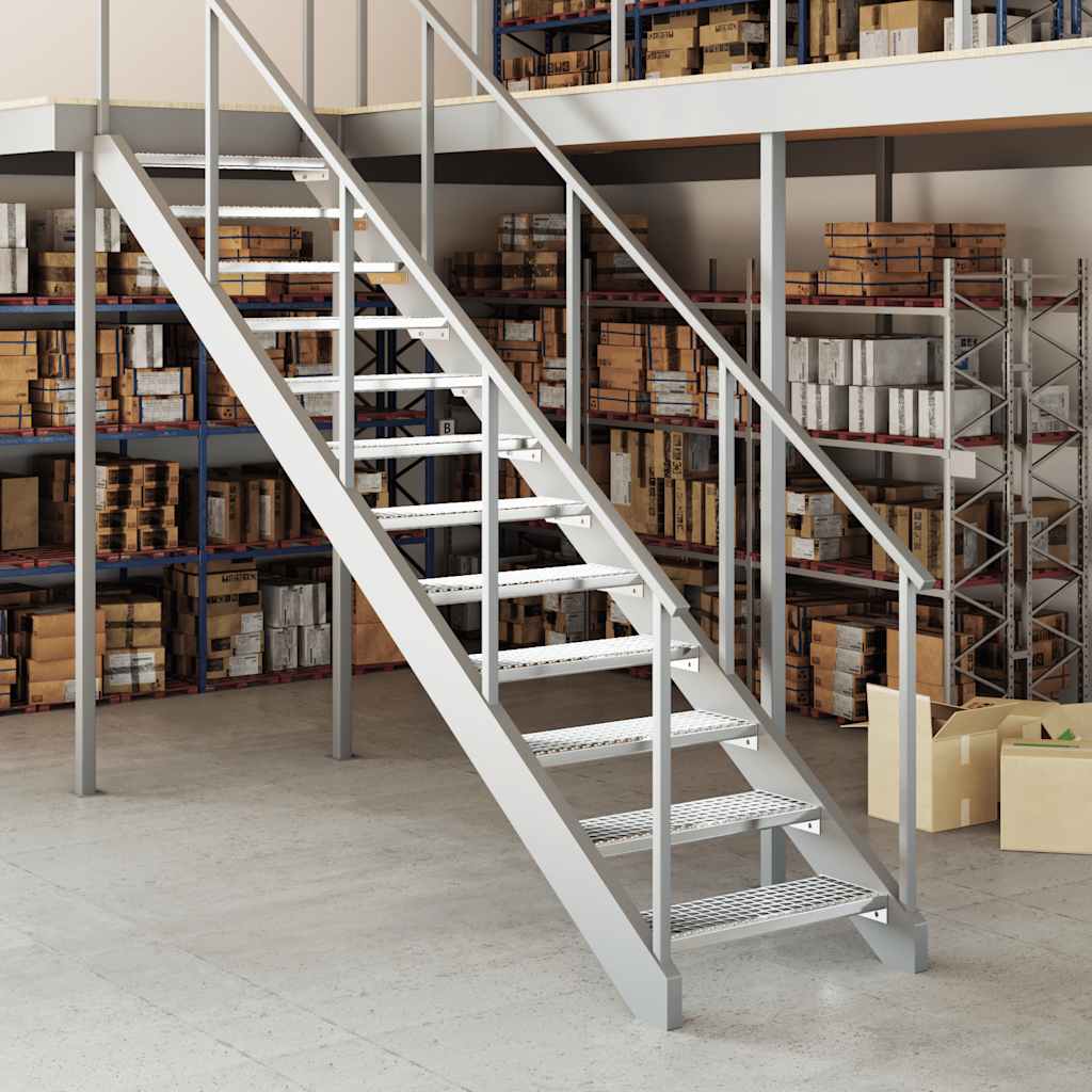 Grating stair tread 70x24x7 cm Galvanized steel