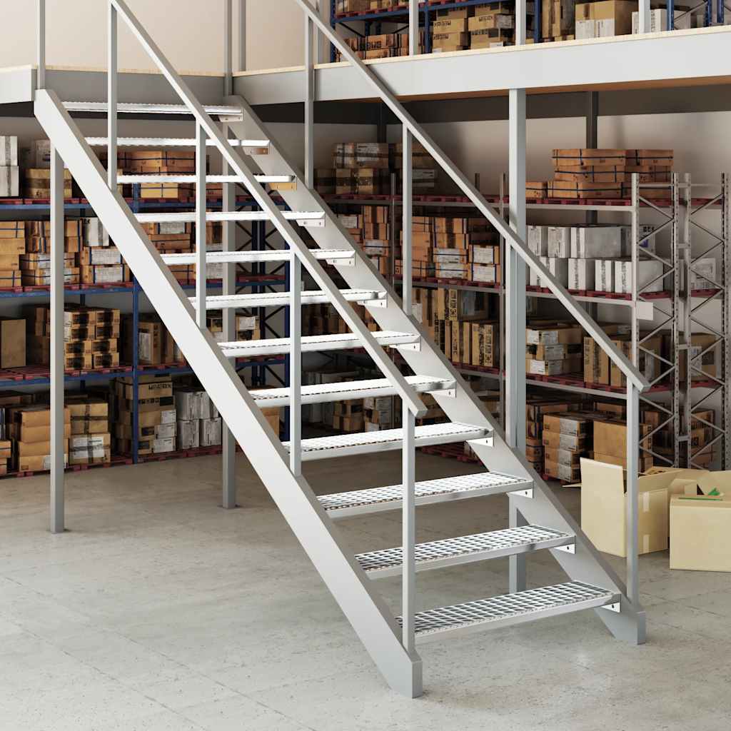 Grating Stair Tread 100x24x7 cm Galvanized Steel