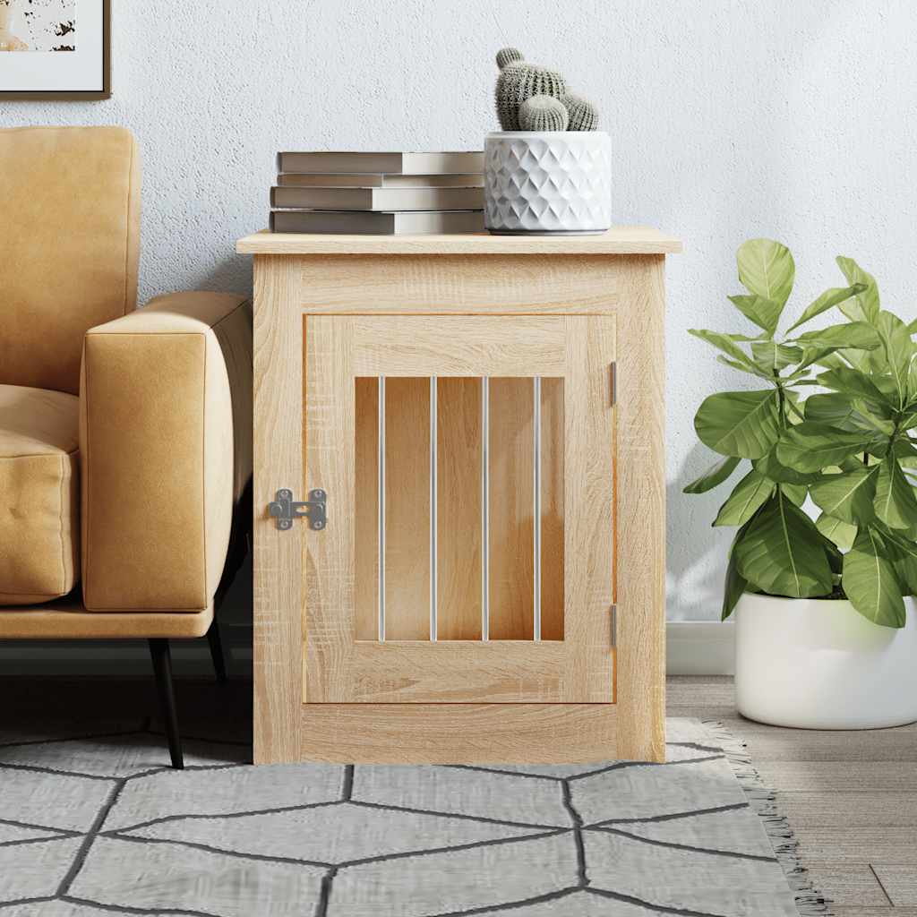 Hundekäfig im Möbelstil Sonoma-Eiche 55x75x65 cm Holzwerkstoff