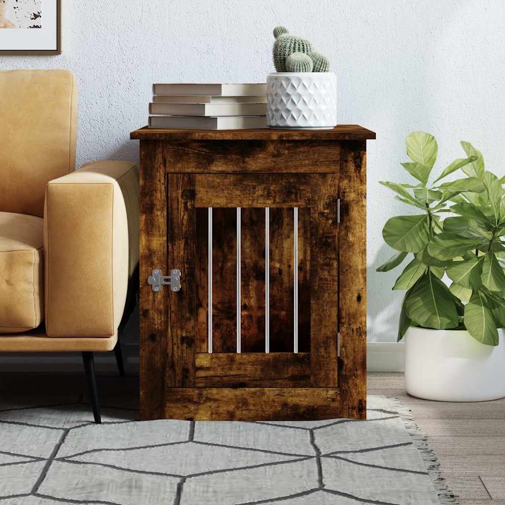 Hundekäfig im Möbelstil Räuchereiche 55x75x65 cm Holzwerkstoff