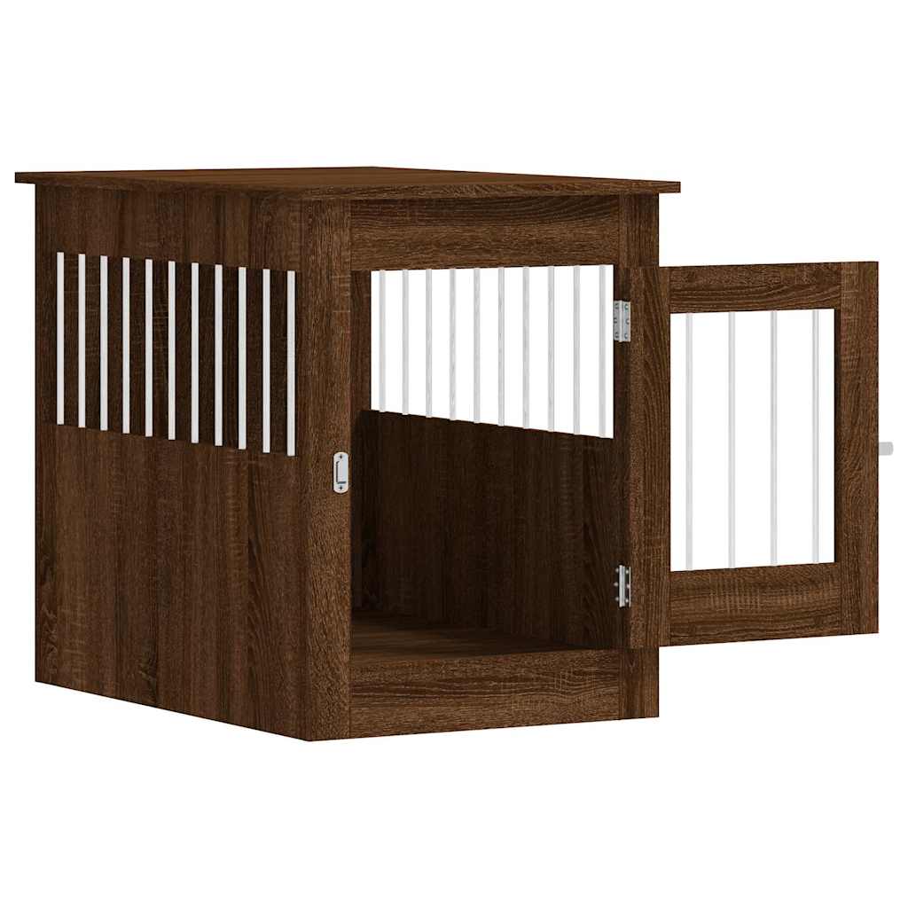 Hundekäfig im Möbelstil Braun Eichen-Optik 55x80x68 cm
