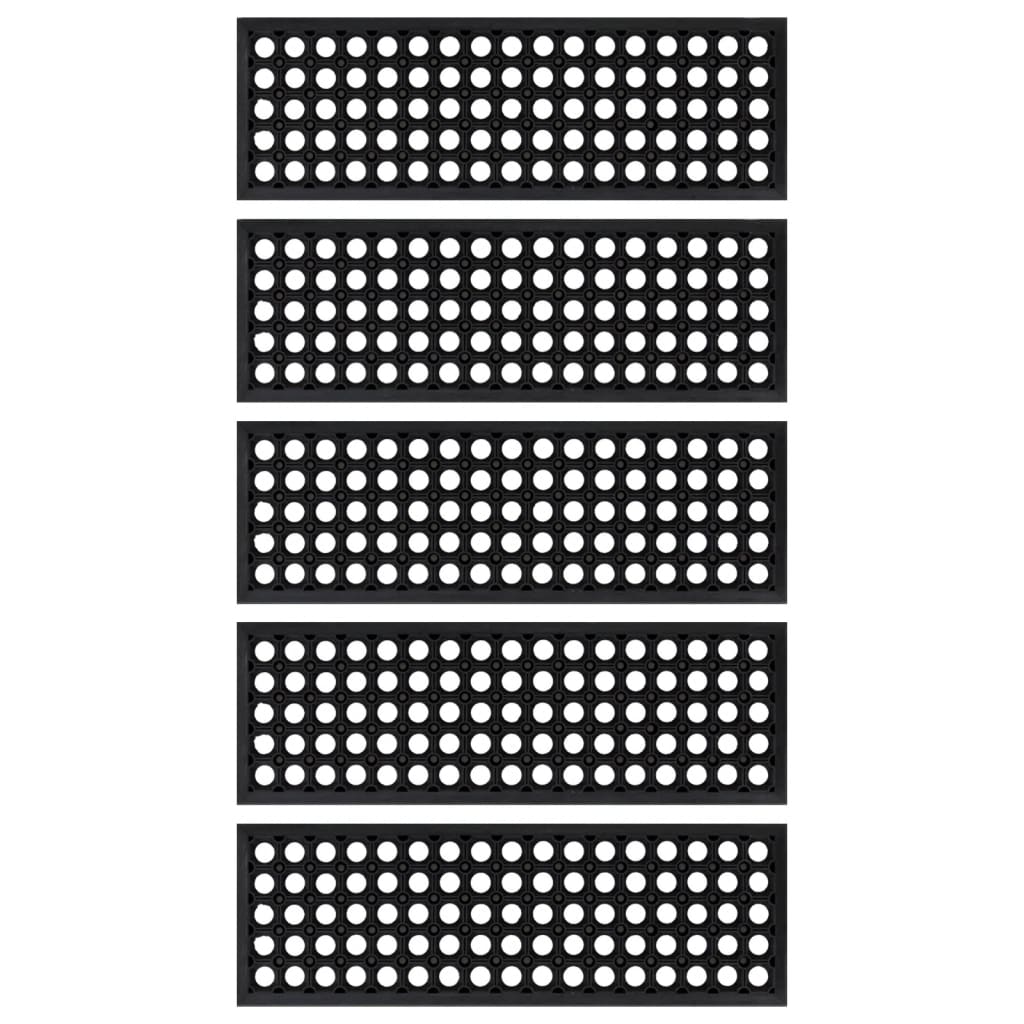 Tapis de marches 5 p. 25x75 cm caoutchouc