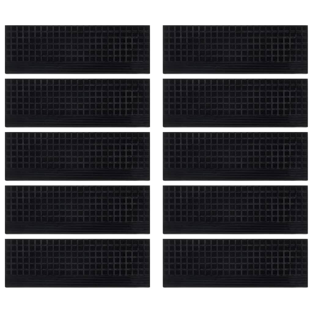 Marches d'escalier 10 pcs 25x75 cm Caoutchouc