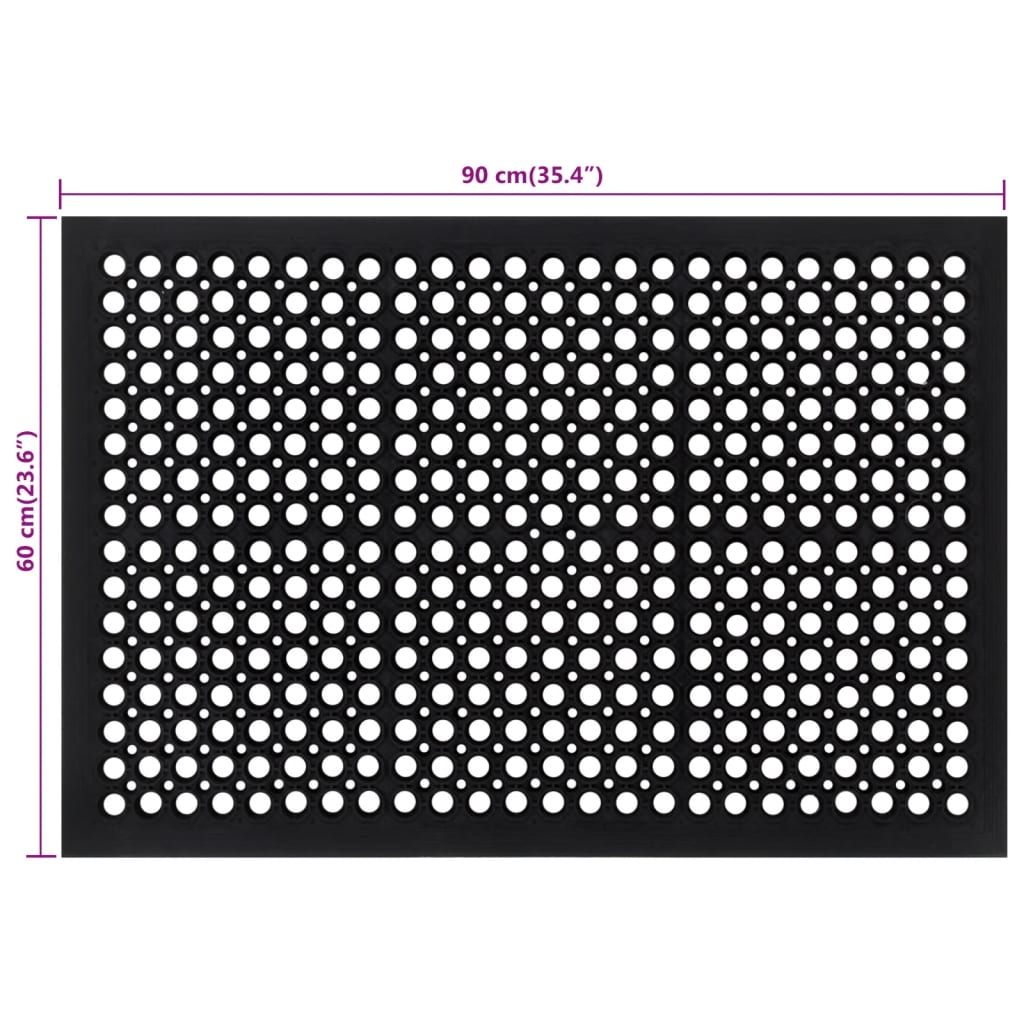 Doormat Rectangular 60x90 cm Rubber