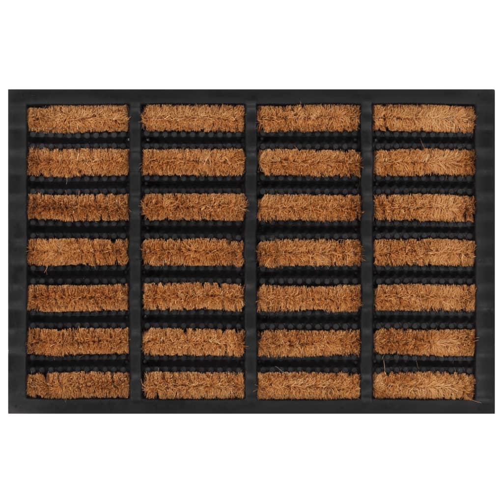 Paillasson Rectangulaire 40x60 cm Caoutchouc et Fibre de Coco