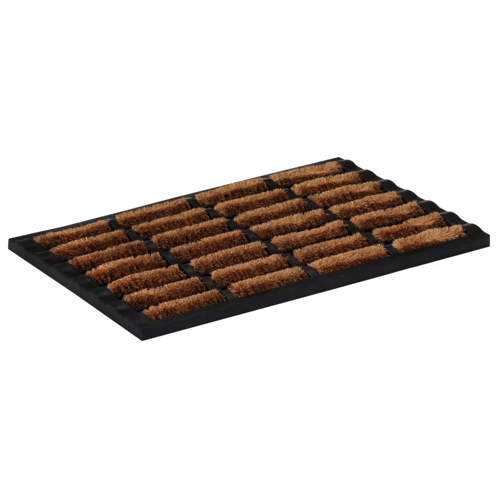 Paillasson Rectangulaire 40x60 cm Caoutchouc et Fibre de Coco