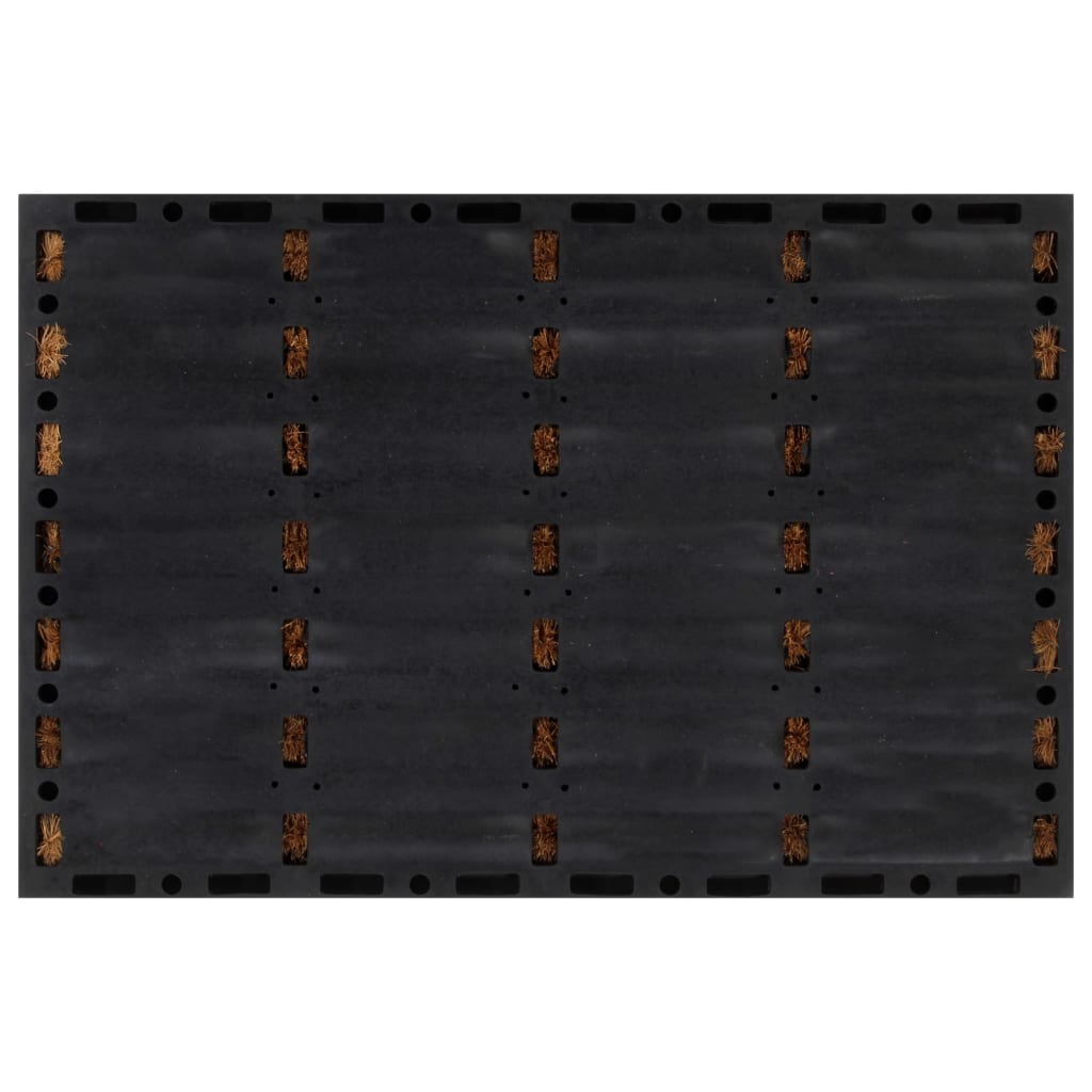 Paillasson Rectangulaire 40x60 cm Caoutchouc et Fibre de Coco