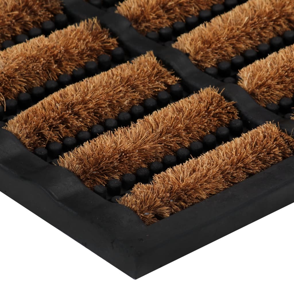 Paillasson Rectangulaire 40x60 cm Caoutchouc et Fibre de Coco