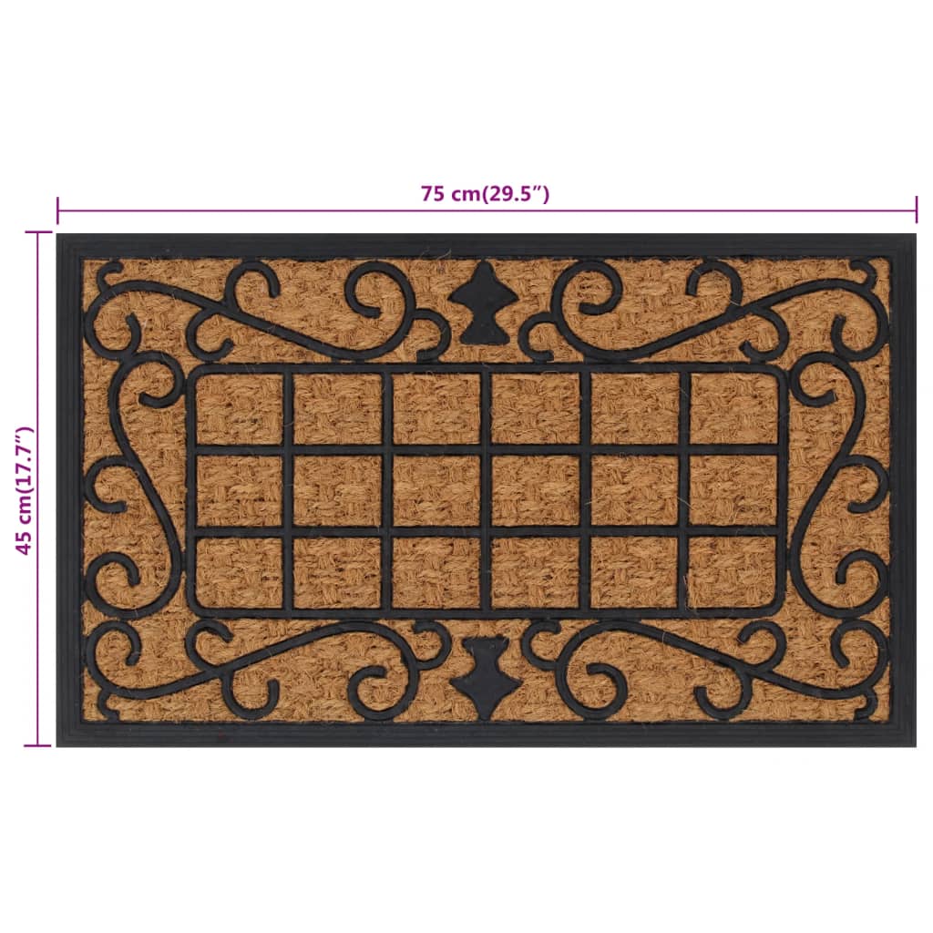 Doormat Rectangular 45x75 cm Rubber and Coconut Fiber