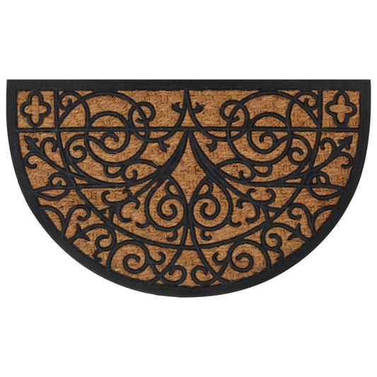 Doormat Half-Round 45x75 cm Rubber and Coir