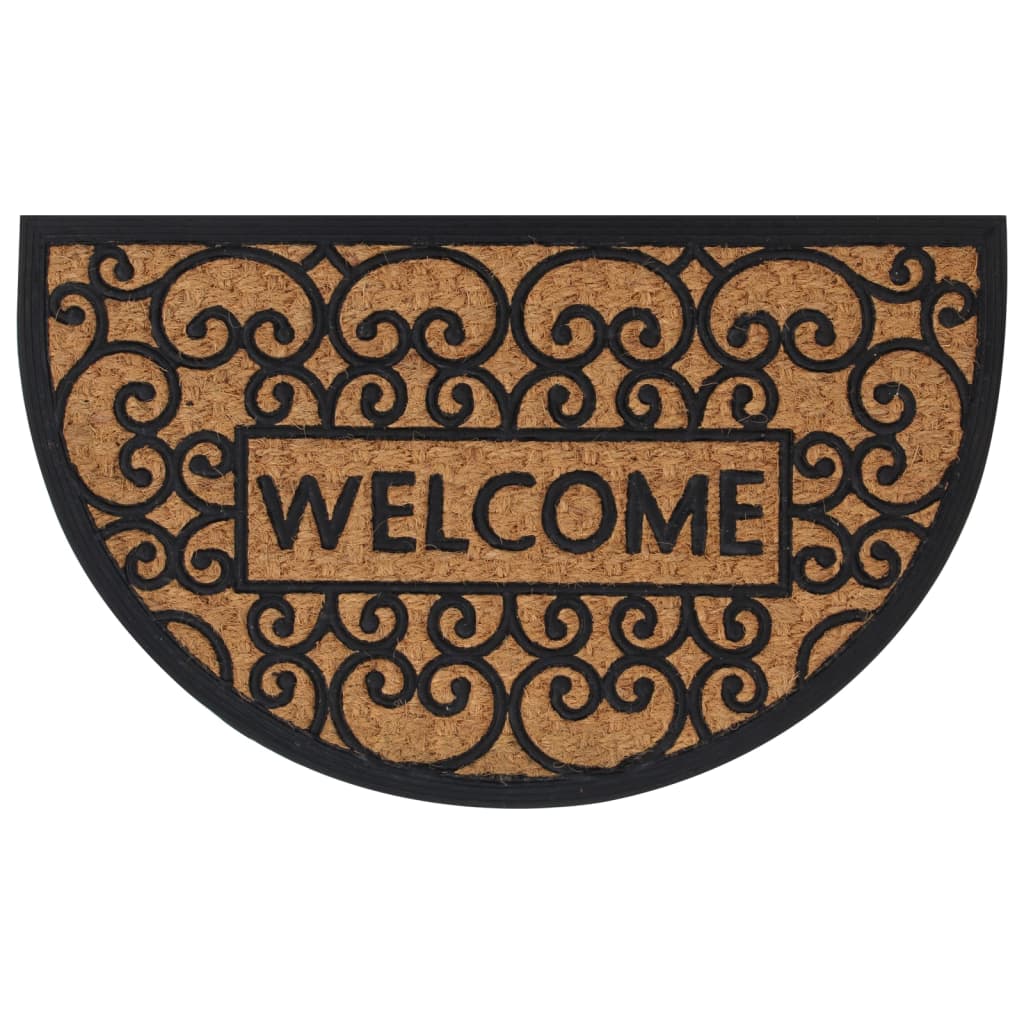 Doormat Half-Round 45x75 cm Rubber and Coir