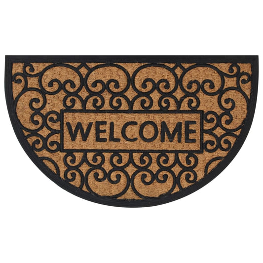 Doormat Half-Round 45x75 cm Rubber and Coir