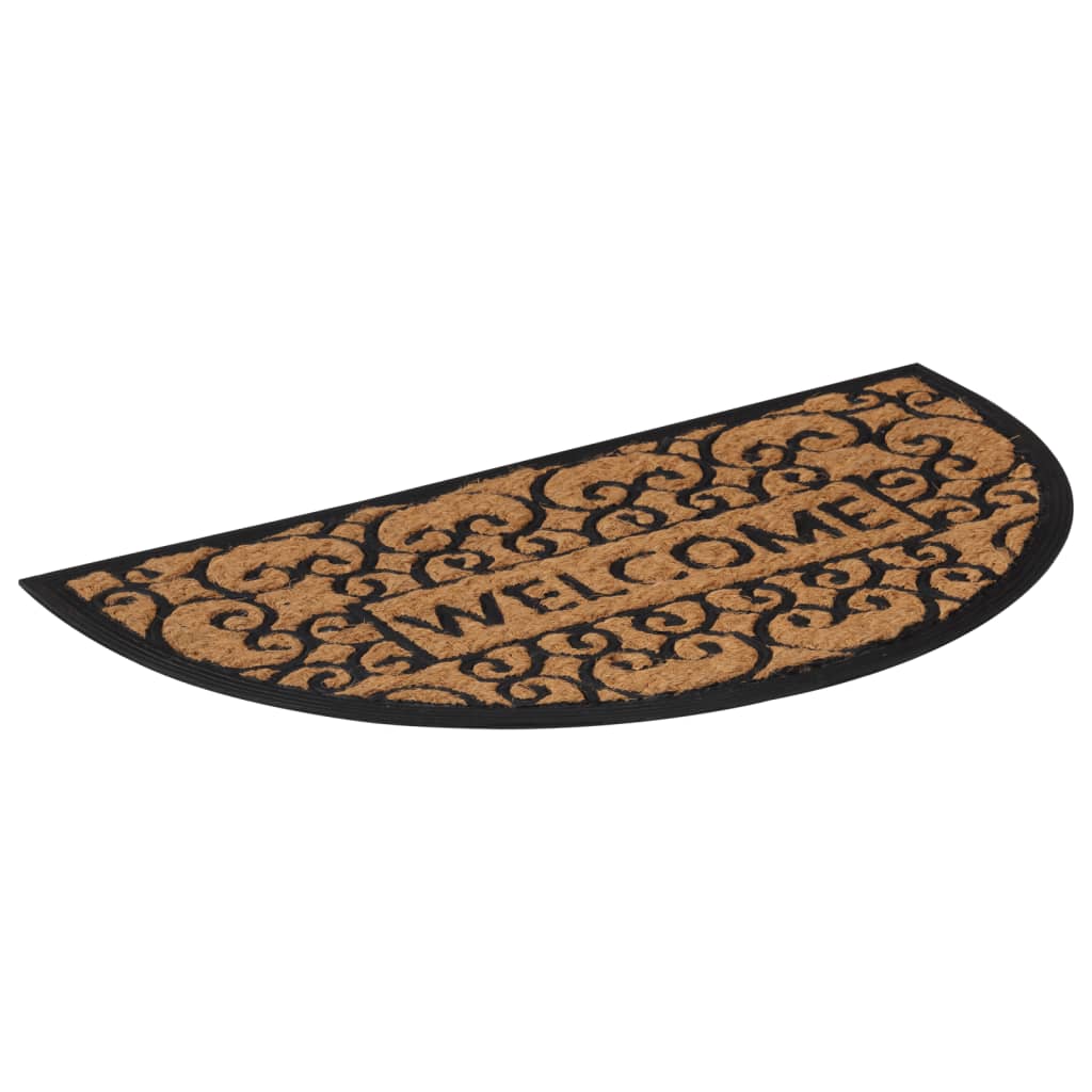 Doormat Half-Round 45x75 cm Rubber and Coir